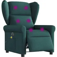 Syfax Fauteuil de massage inclinable électrique Vert foncé Tissu