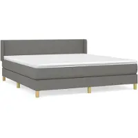 Syfax Sommier à lattes de lit avec matelas Gris foncé 180x200cm Tissu
