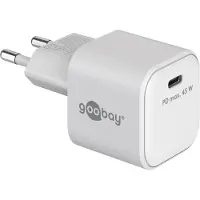 Goobay 65332 USB-C PD GaN chargeur rapide Nano (45 W) blanc, blanc - 1x port USB-C (Power Delivery)