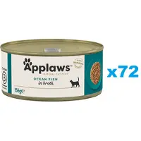 Applaws Cat Tin Adult - Poisson de l'océan en bouillon - 72x156 g