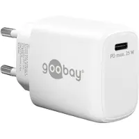 Goobay 65368 Chargeur rapide USB-C PD GaN (25 W) blanc, blanc - 1x port USB-C (Power Delivery)