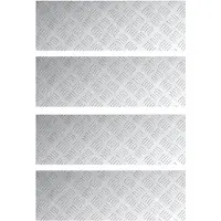 vidaXL Escalier Marche d'angle droit 4 pcs Argent 75 x 25 cm Aluminium