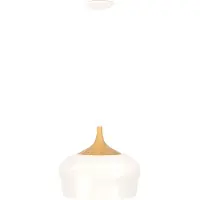 Eglo Lampe à suspension Obregon blanc avec du bois marron