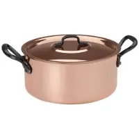 Baumalu Faitout + Couvercle Cuivre - 24 Cm
