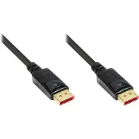 GOOD CONNECTIONS Câble de connexion DisplayPort 1.4, 8K / UHD-2 @60Hz, contacts dorés, CU, noir, 3m, . (3 m), Câble vidéo, Noir