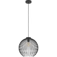 Eglo Lampe suspendue Venezuela - Suspension moderne en métal noir, lampe de salle à manger avec douille E27, éclairage élégant pour table à manger, Ø 40 cm, hauteur réglable