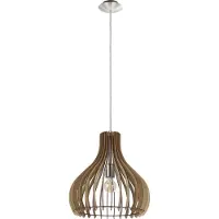 Eglo 96258 Tindori bois Lampe à suspendre Ø 38cm nickel mat érable