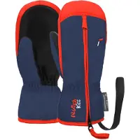 Reusch - Gants de ski enfant - Reusch Ben Mitten Dress Blue / Cherry Tomato , en Coton - Bleu