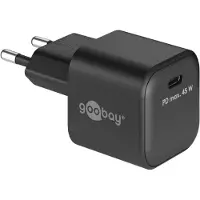 Goobay 65331 USB-C PD GaN chargeur rapide Nano (45 W) noir, noir - 1x port USB-C (Power Delivery)