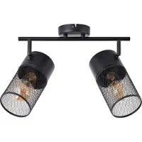 Brilliant Plafonnier noir KAMOLO | barre de spots à deux lampes avec douille E27, 40 watts max. | Largeur 35 cm | Métal