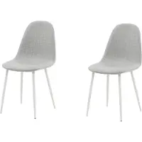 Venture Home Polar Chaise de salle à manger, gris clair, blanc.