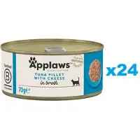 Applaws Cat Tin Adult - Filet de thon avec fromage en bouillon - 24x70 g