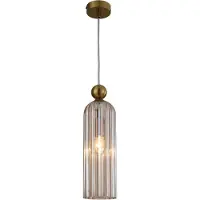 Light Prestige Suspension Piega dorée et ambrée, 1xE14x40W, verre, dimensions : 150x10x10 cm, IP20,