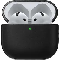 Nomad Modern cuir coque AirPods 4 – Conçu pour s'adapter précisément aux AirPods 4 – Protège vos AirPods contre l'usure quotidienne – Donne à vos AirPods un aspect raffiné en cuir - Noir