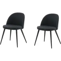 Venture Home - Chaise Velvet Noir - Pack de 2