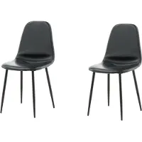 Hioshop Chaises à dîner 2 pcs Polar Aspect cuir Noir