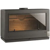 Invicta Poêle à bois PRESTON - 12 kW - Rdt: 75% - B. 80 cm - 100% fonte - Anthracite