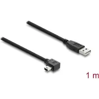 DeLOCK Câble USB 2.0 type-A vers mini-B coudé 1m, noir, blindé