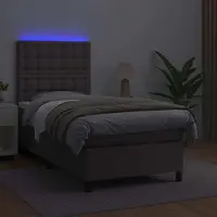 Prolenta Maison Exclusive - Sommier à lattes de lit avec matelas et LED Gris 90x190 cm