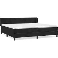 Syfax Sommier à lattes de lit et matelas Noir 200x200 cm Velours