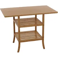 Mendler Table en bambou HWC-N84, Table de balcon Table d'appoint Table de salle à manger polyvalente,  100x60cm