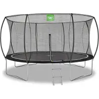 Exit Black Edition Trampoline ø366cm – Sur pieds – Rond – Trampoline de Jardin – pour Enfants – Noir