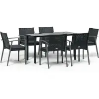 vidaXL Ensemble de jardin 7 pièces avec coussins Poly rotin et acier