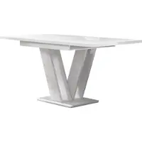 Mirjan 24 Table à manger extensible NAPUREN – blanc brillant