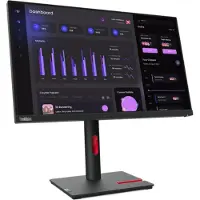 Lenovo ThinkVision T24i-30 - Écran LED - 24" (23.8" visualisable) - 1920 x 1080 Full HD (1080p) @ 60 Hz - IPS - 250 cd/m² - 1000:1 - 4 ms - HDMI, VGA, DisplayPort - noir corbeau
