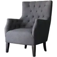 HABITAT ET JARDIN Fauteuil Scandinave Tissu Duchesse - 76 x 83 x 100,5 cm - Gris
