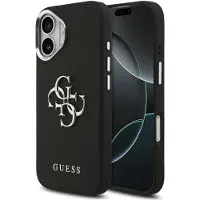 GUESS - Hardcase 4G Grained Big and Classic Logo (GUHCP17SPG4SMCEK) - iPhone 17 - Black (Apple iPhone 17), Coque pour téléphone portable, Noir
