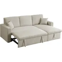 HABITAT ET JARDIN Canapé d'angle convertible en velours côtelé "Alain" - 3 places - Beige