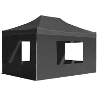 vidaXL Party tent faltbar mit Wänden 4,5 x 3 m Aluminium -Anthrazit