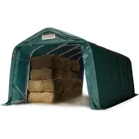 TOOLPORT Abri tunnel robuste 3,3x7,2 m Bâche PVC 2300N abri de pâturage, vert