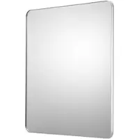 Vevor Miroir mural Miroir de maquillage Miroir de salle de bain 915 x 915 x 25 mm miroir rectangulaire, cadre argenté en alliage d'aluminium, avec support en forme de Z