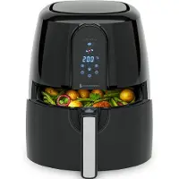Kitchenbrothers Airfryer - - Friteuse à hair chaud - 7,2 L -1890 W - Friteuse sans huile - 7 programmes de cuisson - noir - + un livre de recettes