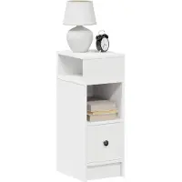 vidaXL Tables de chevet 2 pcs avec tiroir blanc 25x31x66 cm