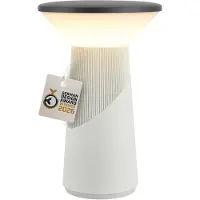 Briloner Lampe de table LED sans fil 15 x 24 cm 2,6 W 200 lm 2700 K blanc chaud dimmable design award gris clair - Lampe de chevet salon chambre balcon