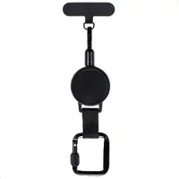 IMoshion Câble extensible avec mousqueton et coussin pour téléphone portable - Noir