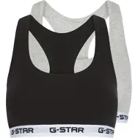 G-Star D29409-01 Racerback Bralette Bra 2 Units Blanc,Gris L Femme