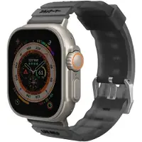 Skinarma Band Shokku Apple Watch 49/45/44mm smoke (22 mm, Plastique, Silicone), Sangles de montre, Gris
