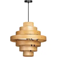 Expo Lampe suspendue en bois Oaknut 7 anneaux