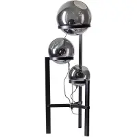 Eth Lampadaire en verre Orb 3 lumières noir avec verre miroir