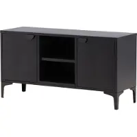 Ebuy24 Piring meuble tV 2 portes, 2 étagères noir.