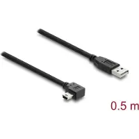 DeLOCK Câble USB 2.0 type-A vers mini-B coudé 0,5m noir