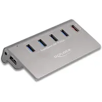 DeLOCK - Hub - 10 Gbps, + 1 port de chargement rapide avec alimentation - 4 x USB 3,2 Gen 2 - Ordinateur de bureau (64182)