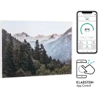Klarstein Radiateur Infrarouge Mural Intelligent, Chauffage Infrarouge 500W, Panneau Chauffant Infrarouge, APP Mobile, Radiateur Electrique Extra Plat, Salle de Bain, Sans CO2, Faible Conso d'Energie