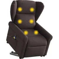 Syfax Fauteuil inclinable de massage Marron foncé Tissu