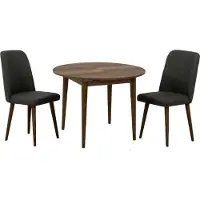 Dmora Bee - Ensemble Table et Chaises, Noyer Brun, 4 Places