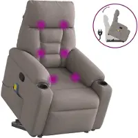 Syfax Fauteuil inclinable de massage Taupe Tissu